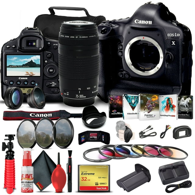 Canon EOS-1D X DSLR Camera (Body) (5253B002) + Canon Lens Bundle