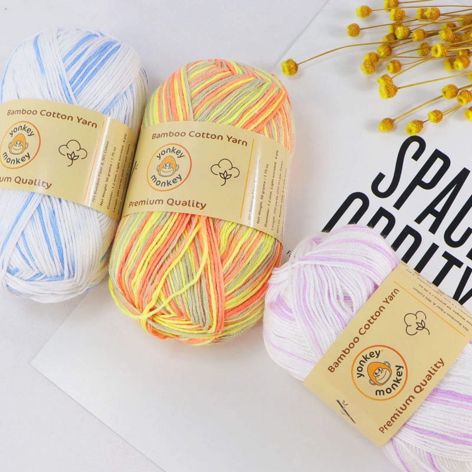 10-Pack Yonkey Monkey Skein Tencel Yarn - 70% Bamboo, 30% Cotton (Lake Blue 9011)