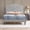 Gray Velvet2, variant on XIZE King Faux Leather Upholstered Platform Bed with LED Lights, Bluetooth Music, Backrest Massage, Curve Design, Wood Slats, and Speakers, No Box Spring Needed