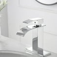 thumbnail image 3 of BWE Chrome Bathroom Faucet Modern Waterfall Single Hole Faucet for Bathroom Sink Single Handle Lavatory Bath Faucet, 3 of 6