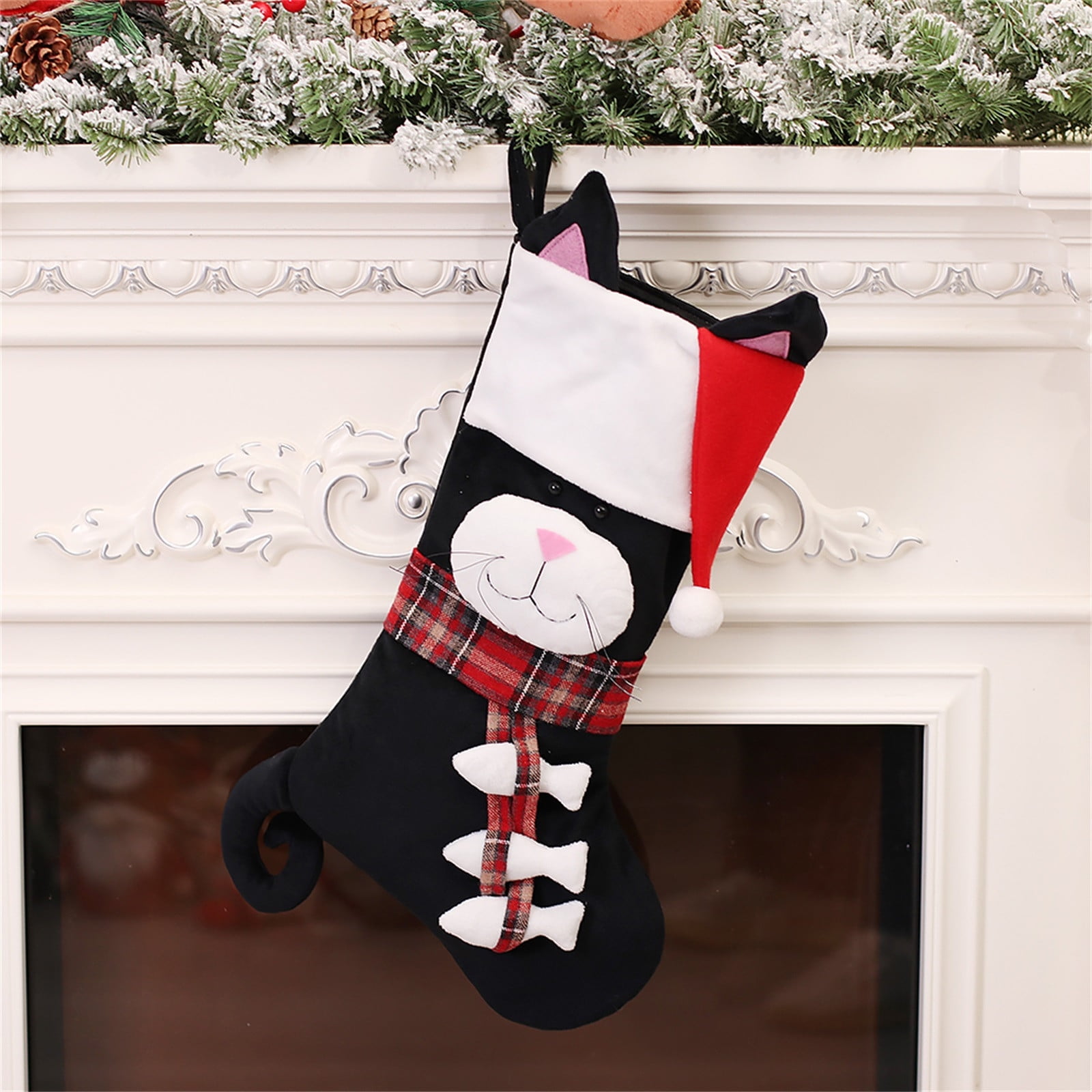 Christmas Elf Style Long Candy Socks Gifts Bag Christmas 3D Animal Socks  Christmas Tree Pendant Cartoon Cat And Dog Candy Bag