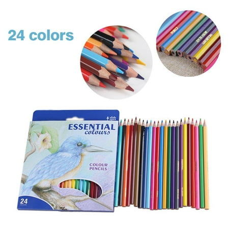 24 Colors Sketching Coloured Pencils Set Drawing Water Colour Watercolor (Best Pencil For Sketching Watercolor)