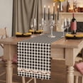 thumbnail image 2 of Table Runners 72 Inches Long Dress Scarves, Western Texas Star Retro Farmhouse Kitchen Table Runner, Coffee Tablerunners, Country Vintage Black Beige Plaid 14x72 Inch, 2 of 9