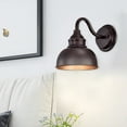 thumbnail image 2 of cadeninc 1-Light Brown Round Plug-in Outdoor Wall Lantern Sconce Porch Light Brown Brown, 2 of 5