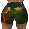thumbnail image 2 of Lsque Hybrid Parrot in the Forest Pattern High Waisted Biker Shorts for Women-Tummy Control Fitness Athletic Workout Running Yoga Gym Shorts,Moisture-Wicking-X-Large, 2 of 9