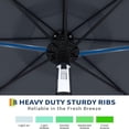 thumbnail image 5 of EastVita 9Ft Patio Umbrella with Solar Lights 32 LED Lights and Tilt Crank 8 Ribs Market Umbrella Polyester Fabric Gray, 5 of 6