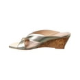 thumbnail image 2 of Stuart Weitzman Miami 50 Leather Wedge Sandal, 6, Gold, 2 of 5