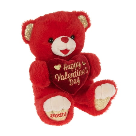 Way To Celebrate Valentines Day Plush, Red Bear