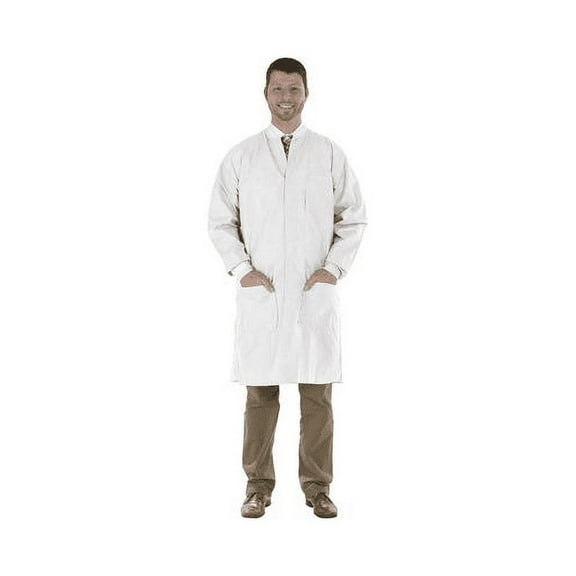 Medicom 8110-B SafeWear High Performance Lab Coats SMS Fabric White Medium 12/Pk