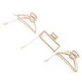 thumbnail image 2 of Claw Clip With Dangle Chain 3Pcs Fashion Pearls Hair Jaw Clip For Women Ceremonies 7.50X4.00X3.20CM Stylish, 2 of 3
