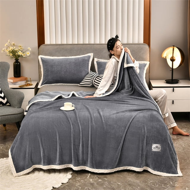 weibbin Throw Blankets Soft Fuzzy Warm Fuzzy Throw Blankets Couch Fleece Throw Blankets Bed Cozy Machine Washable Thick Comfy Checkered Furry Sofa
