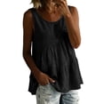 thumbnail image 2 of Xaqiouau Womens Sleeveless Tank Top Casual Loose Fit Flowy Tunic Summer Tiered Blouse, 2 of 7
