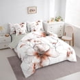 thumbnail image 3 of jejeloiu Brown Flower Floral 7-Piece Bedding Comforter Set,Modern Aesthetic Art King Bedding Sets,Rustic Plant Bed Sheets For Men Women,Breathable Home Decor Reversible, 3 of 8