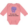 thumbnail image 3 of Inktastic I Love My Great Grandma Elephant Girls Long Sleeve Baby Bodysuit, 3 of 5