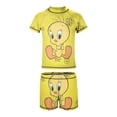 thumbnail image 5 of Looney Tunes Tweety Boys 2-Piece Swimsuit Set, Short Sleeve Rash Guard & Swim Trunks, 5 of 7