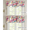thumbnail image 4 of Tie Up Valance Curtain for Kitchen,Watercolor Coastal Ocean Coral Rod Pocket Short Curtains Adjustable Tie-Up Shade Valances,Colorful Marine Creature Window Treatment for Bathroom Living Room Bedroom, 4 of 8