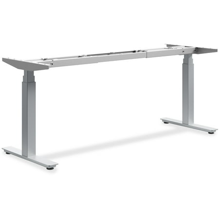 basyx Adjustable T-Leg Base, 72w x 24d x 23 5/8-48 1/4h, Silver