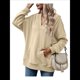 thumbnail image 3 of Sudadera con Capucha para Mujer, Cuello en V, para Invierno y Otoño. Crema XXL, 3 of 8