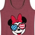 thumbnail image 3 of Disney - Americana - Minnie Flag Glasses - Women's Racerback Tank Top, 3 of 5