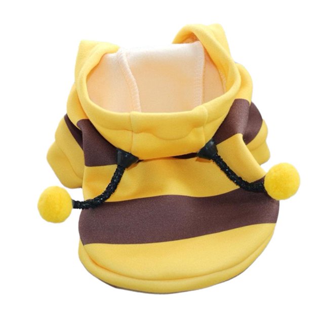 Ruifaya Disfraz de abeja para perro, sudadera con capucha para cosplay de abeja para perros y gatos pequeños, abrigo cálido de invierno