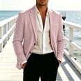 thumbnail image 2 of Tqyyweavej Men's Blazers Slim Fit Two Button Business Casual Suit Jacket Long Sleeve Notch Lapel Suit Sports Coat with Faux Flap Pockets, 2 of 10