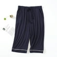 thumbnail image 2 of Riforla Summer Cropped Pajama Pants Large Size Elastic Home Pants Thin Loose Sports Men's Pajama Pants Casual Shorts for Men Navy XXXL, 2 of 3