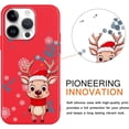 thumbnail image 2 of Christmas Red Print Phone Case for iPhone 13 Pro Max 6.7", with Aesthetics Pattern Design Soft TPU Silicone Xmas Cases, Shockproof Bumper Protector Camera Girls Women Cover, Red Deer, 2 of 6