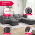 thumbnail image 3 of BALUS U shaped Sofa with Movable Storage Ottomans, 7-Seats Modular Sectional Sofa for Living Room, Dark Grey, 3 of 7