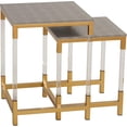thumbnail image 3 of RevoGlow Commerce Annidarsi Square Nesting Tables with Clear Acrylic Legs, Gold, 3 of 9