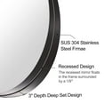 thumbnail image 2 of Open Box 30 Inch Circle Mirror 3 In Deep w/ Stainless Steel Metal Frame, Black, 2 of 9