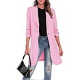 thumbnail image 3 of Vedolay Womens Fall Tops Women's Casual Blazers Long Sleeve Business Lapel Collar Work Office Clothes,Pink L, 3 of 5