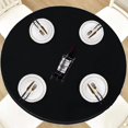 thumbnail image 1 of HAHDAXIA Round Waterproof Table Cover Elastic Tablecloth Vinyl Fitted Table Cover Elastic Edged Plastic Table Cover Fits Tables up to 57"-68" R Black, 1 of 7