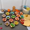 thumbnail image 2 of Hand Painted Diwali Diyas | Traditional Handmade Terracotta Clay Diya | Mitti Deepak Decorate for Diwali | Diya for Puja | Diwali Home Decoration, 2 of 3