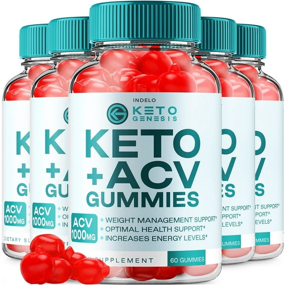 (5 Pack) Keto Genesis Keto ACV Gummies Advanced Weight Loss, 1000MG Apple Cider Vinegar Supplement, Genesis Keto Plus ACV Vitamin, Keto Genesis ACV (300 Gummies)