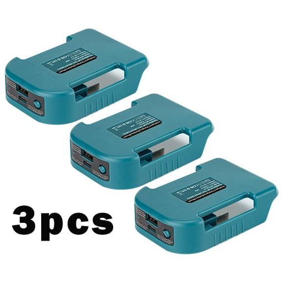 3 PCS Portable Battery Adapter for Makita 18V Lithium-Ion Batteries - Fast Charging with 5V USB & 18W Type-C Ports, Digital Display, No Power Connection Needed, Portable Charger