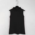 thumbnail image 5 of Miorin Women Turtleneck Sleeveless Tank Tops with Built-in Padded Bra, Stretch Modal Wireless Shelf Bra Undershirt, Solid Fitted Layering Cami for Spring Fall Winter Daily Casual Outfits, Black L, 5 of 9