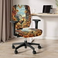 thumbnail image 3 of ZUXONGSY Sunflower Cock Desk Chair Cover 2 PCS Harvest Farmhouse Chair Protector Stretch Elastic Polyester Slipcover with Elastic Bands for Home Office Thanksgiving Decoration, 3 of 7