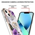 thumbnail image 4 of SaniMore for Apple iPhone 14 Case 6.1-inch, Shockproof TPU Fashion Marble Pattern Cover for iPhone 14 Women Men with Ring Kickstand Holder Clear Bumper Protection Cover, Purple, 4 of 5