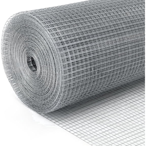 Land Guard Hardware Cloth 1/2 Inch 48inx200ft  19 Gauge Square chicken Wire Fence Mesh Roll Plant Supports Poultry Netting Cage Snake Fence(Sliver)