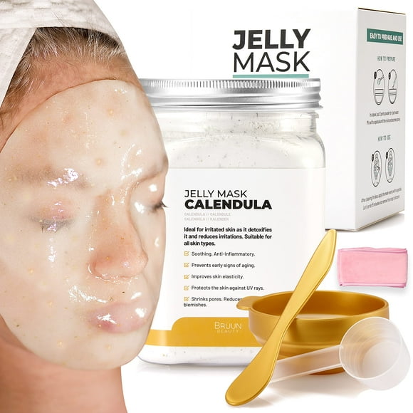 BRAUN Jelly Mask Jar calendula Peel-Off Visage Soin Masque en Caoutchouc 23 fl oz Soin de la Peau Hydratant gel Masque Jar Spa Set