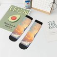 thumbnail image 7 of Fuzoiu Sunshine Colorful Cloud Rabbit Print Adult Socks, Crew Moisture-wicking Socks, Unisex Cushion Crew Socks,Casual Sports Ankle Socks, 7 of 7