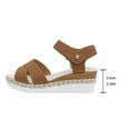 thumbnail image 4 of SYMOID Womens Fashion Casual Wedge Espadrilles Sandals with Adjustable Straps and Metal Ornament, 5.5cm Heel,Brown,Size 43, 4 of 6