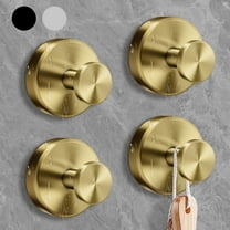 4PCS Heavy Duty Suction Cup Hooks (15lbs Max) – Gold  Stainless Steel Shower Hooks for Bathroom, Waterproof Suction Hooks for Glass/Tile, No Drill Wall Hooks