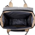 thumbnail image 3 of Bolsa de pañales para bebé, gran capacidad, portátil, multifuncional, transpirable, plegable, mochila para pañales, color gris, 3 of 5