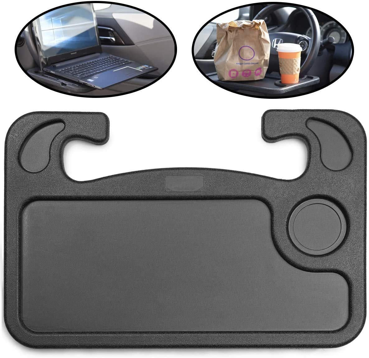 Steering Wheel Desk, Car Table Steering Wheel Tray and Vehicle Seat Laptop Eating Desk