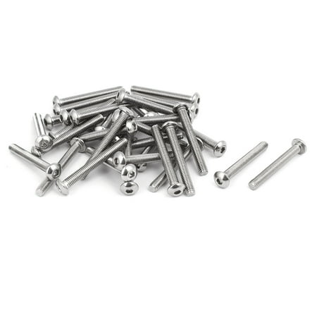 

M5x40mm 304 Stainless Steel Button Head Hex Socket Cap Screws Bolts 35pcs