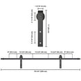 thumbnail image 2 of Aquaterior 6.6ft Sliding Barn Door Hardware Kit Hang Style Track Rail for Single Door Black, 2 of 9