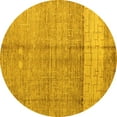 thumbnail image 1 of Ahgly Company Indoor Round Oriental Yellow Modern Area Rugs, 5' Round, 1 of 4
