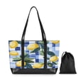thumbnail image 7 of FORMRS Canvas Laptop Tote Bag for Women with 15.6" Computer Compartments Shoulder Handbag, Cartoon Lemon Leaves, 7 of 7