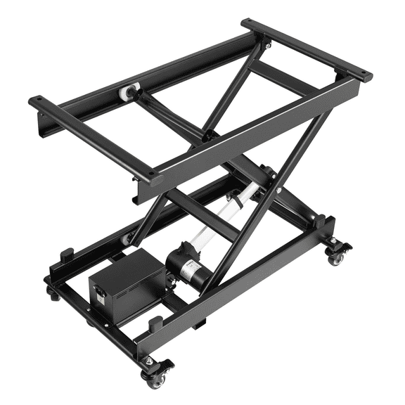 Electric Lift Table 330lbs, Height Adjustable 8-28in, Lifting Platform with Wheels, Black